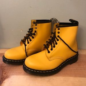 Dr Martens 1460 Smooth Leather Lace Up Boots Yellow